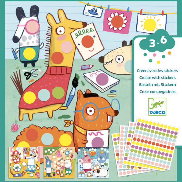 Djeco - With Coloured Dots Sticker Set