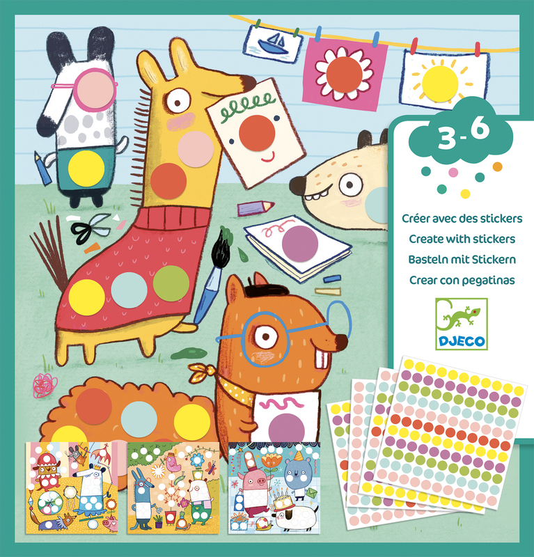 Djeco with Coloured dot stickers set activity