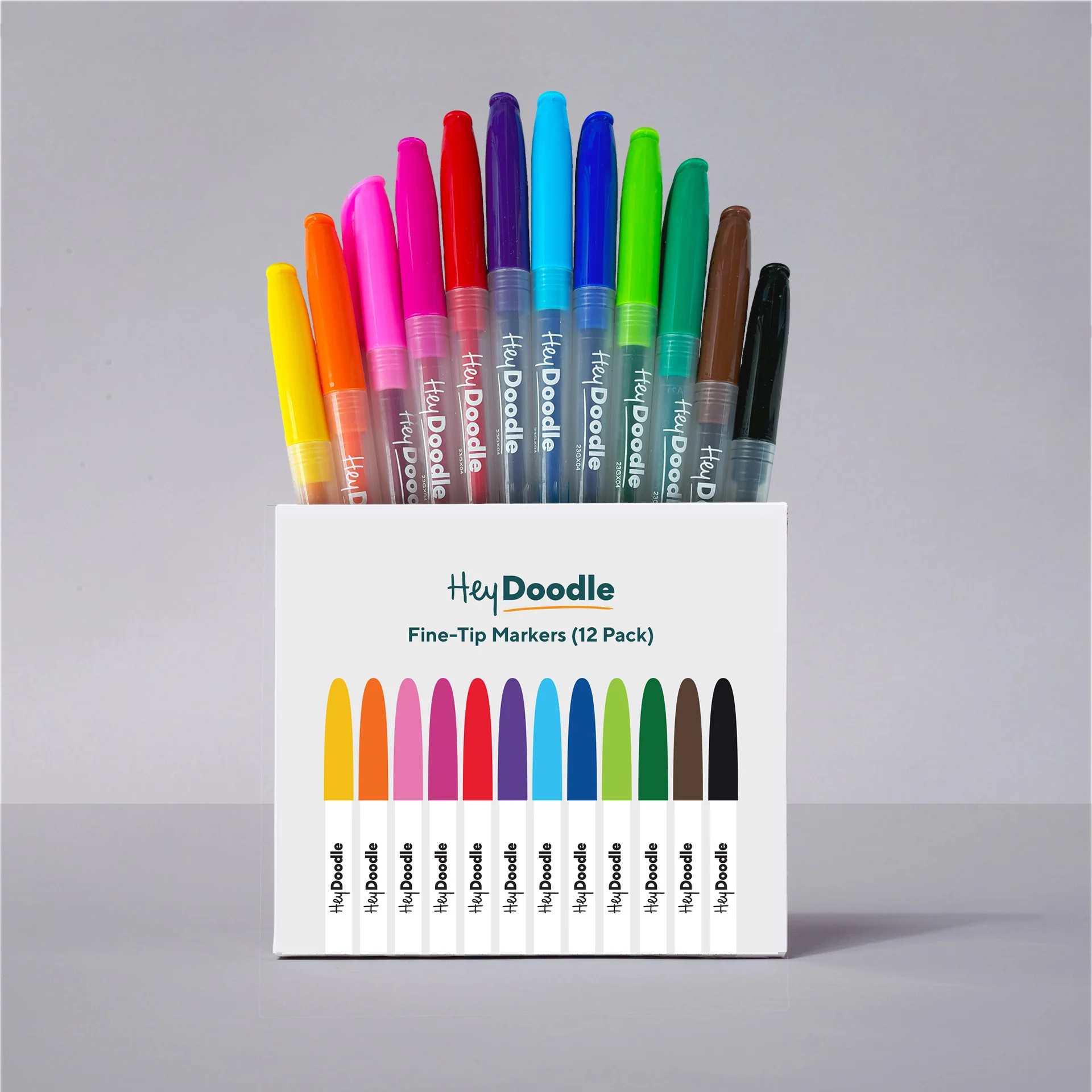 Markers Wholesale (Multiples of 5) - Fine-Tip Markers (12 Pack) HeyDoodle