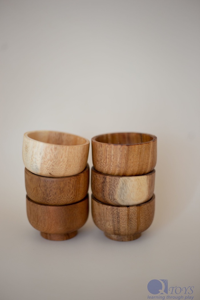 Qtoys - Mini Wooden Bowls set of 6
