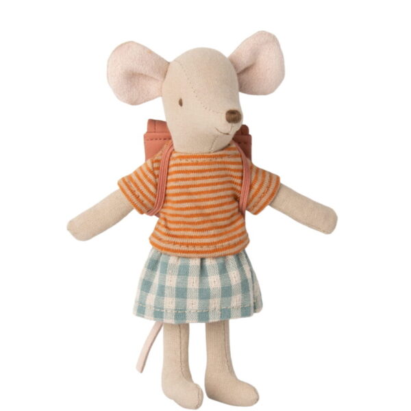 Maileg - Mouse Tricycle Big Sister with Bag Rose