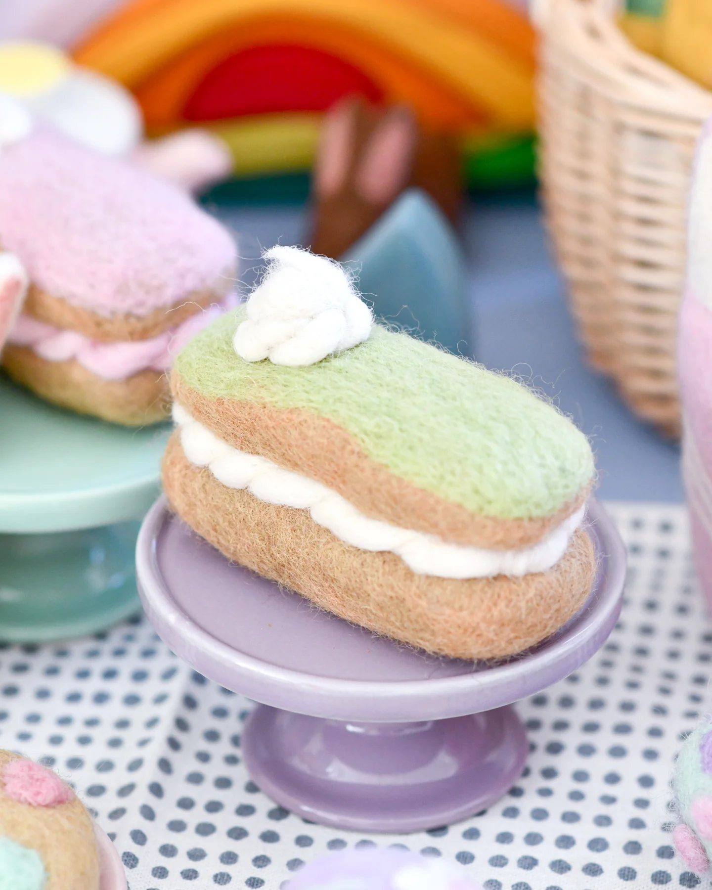 Tara Treasures Felt Matcha Eclair