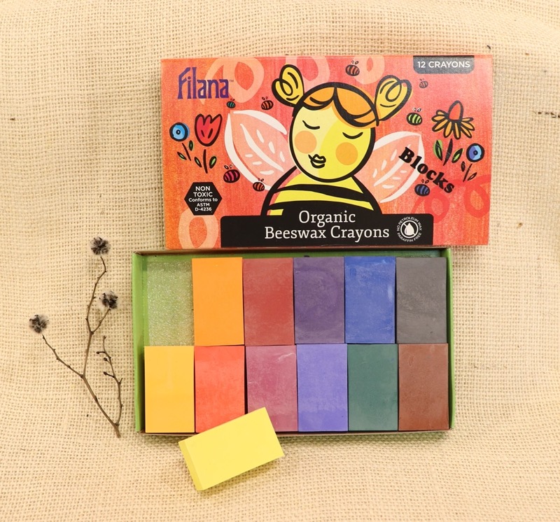 Filana Beeswax Crayons with Brown & Black Block 12