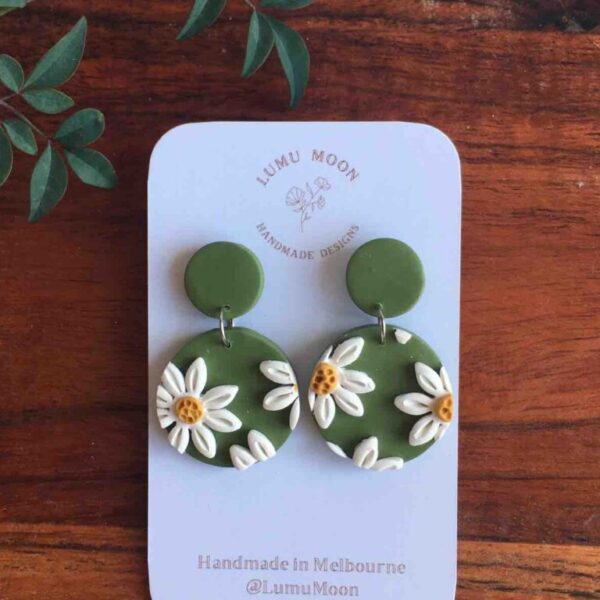 Lumu Moon - Daisy Statement Earrings - Short Dangle