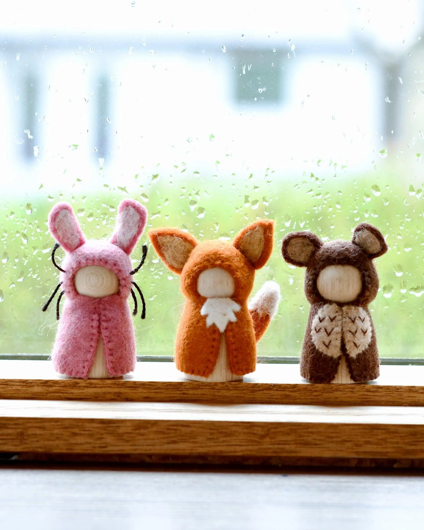 Tara Treasures - Woodlands Peg Dolls Set - Bear, Rabbit and Fox