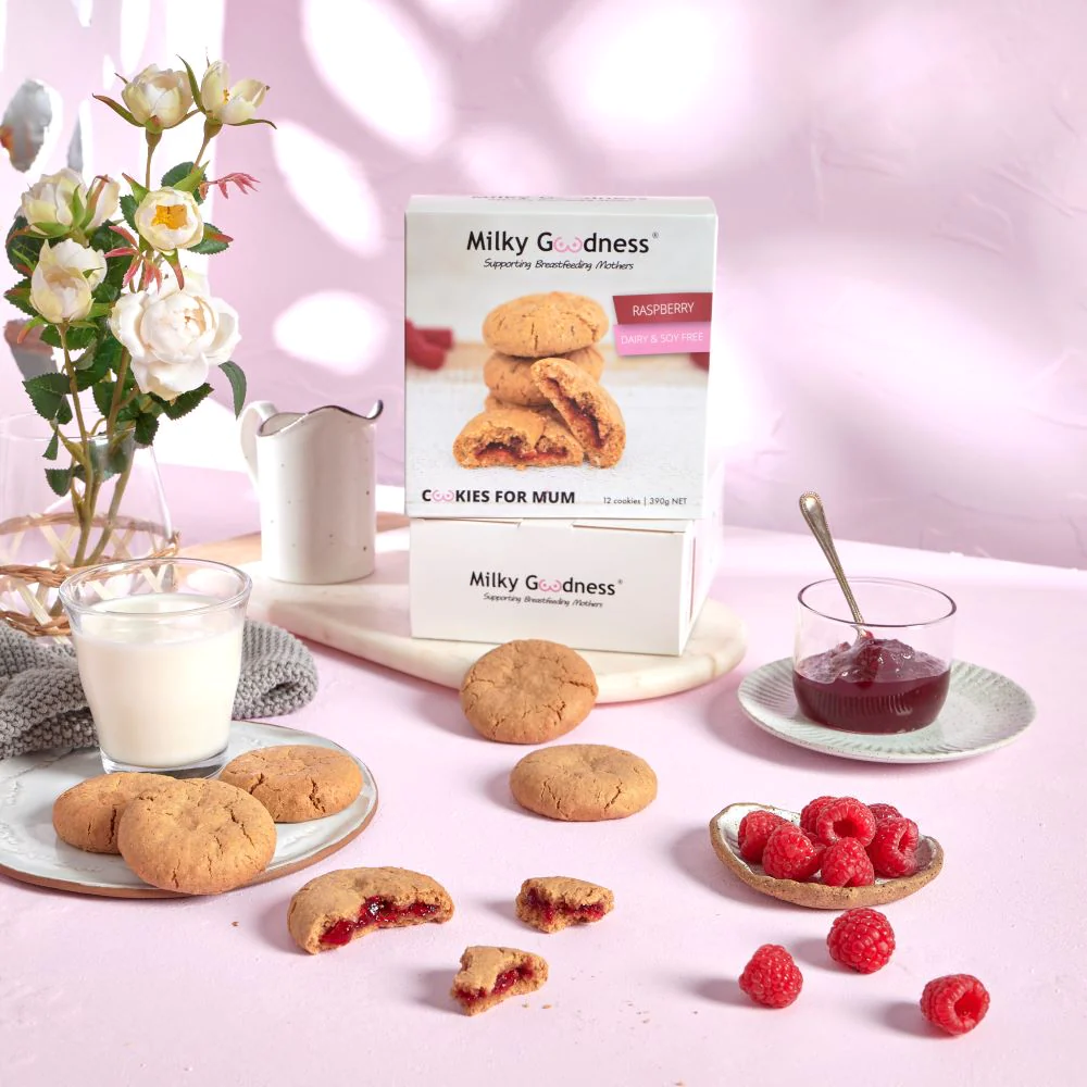 Milky Goodness - Raspberry Lactation Cookies (Dairy & Soy Free)