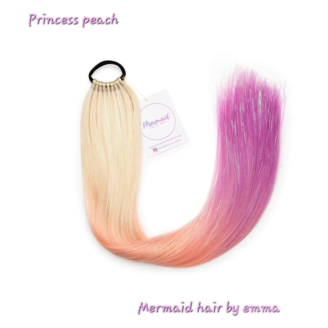 Mermaid Hair by Emma - Princess Peach with Tinsel