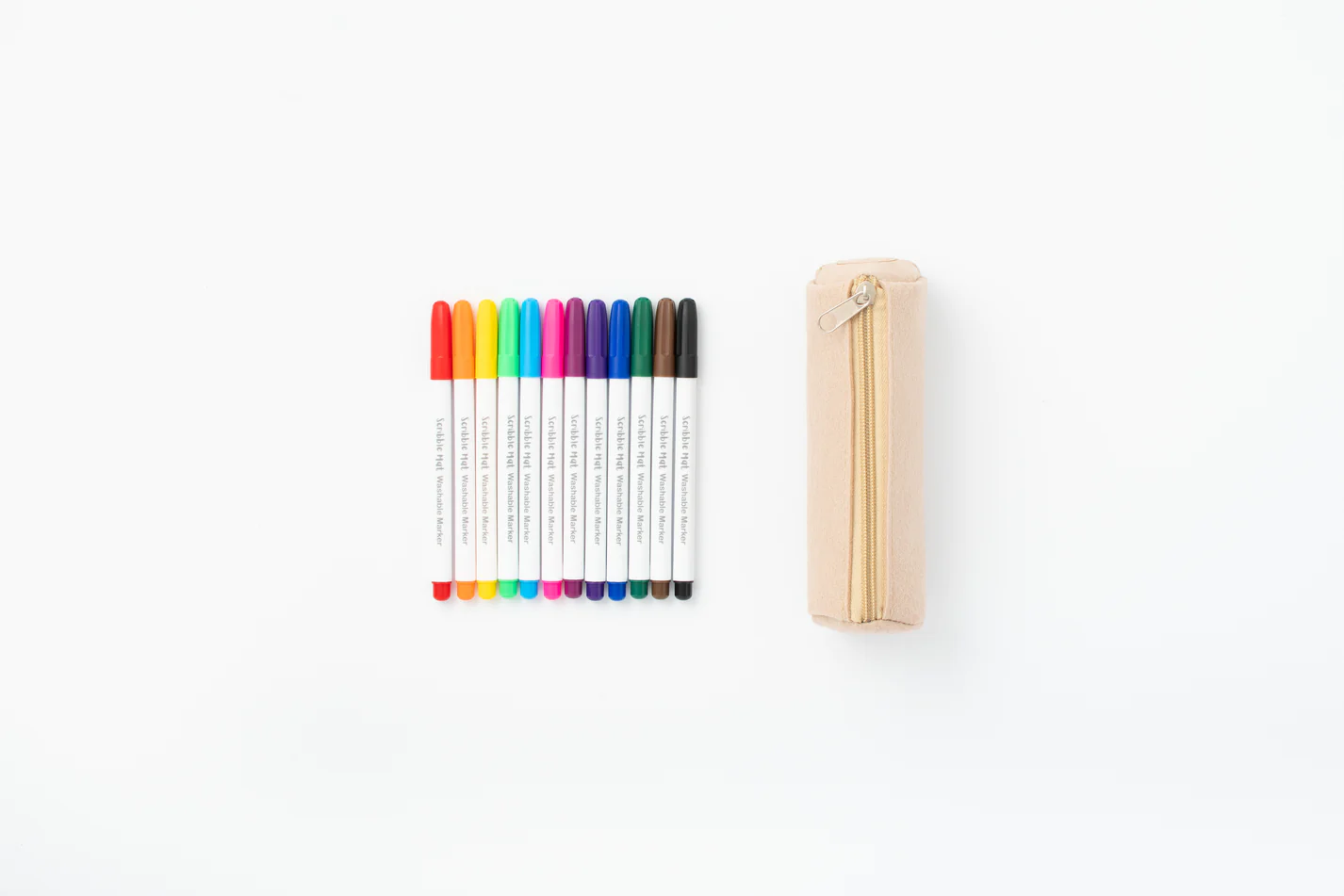 Scribble Mat - 12 Washable Pens in Felt Pencil Case