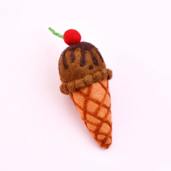 Tara Treasures - Felt Double Chocolate Ice Cream with Cherry