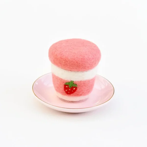 Tara Treasures - Felt Strawberry Yoghurt Bottle