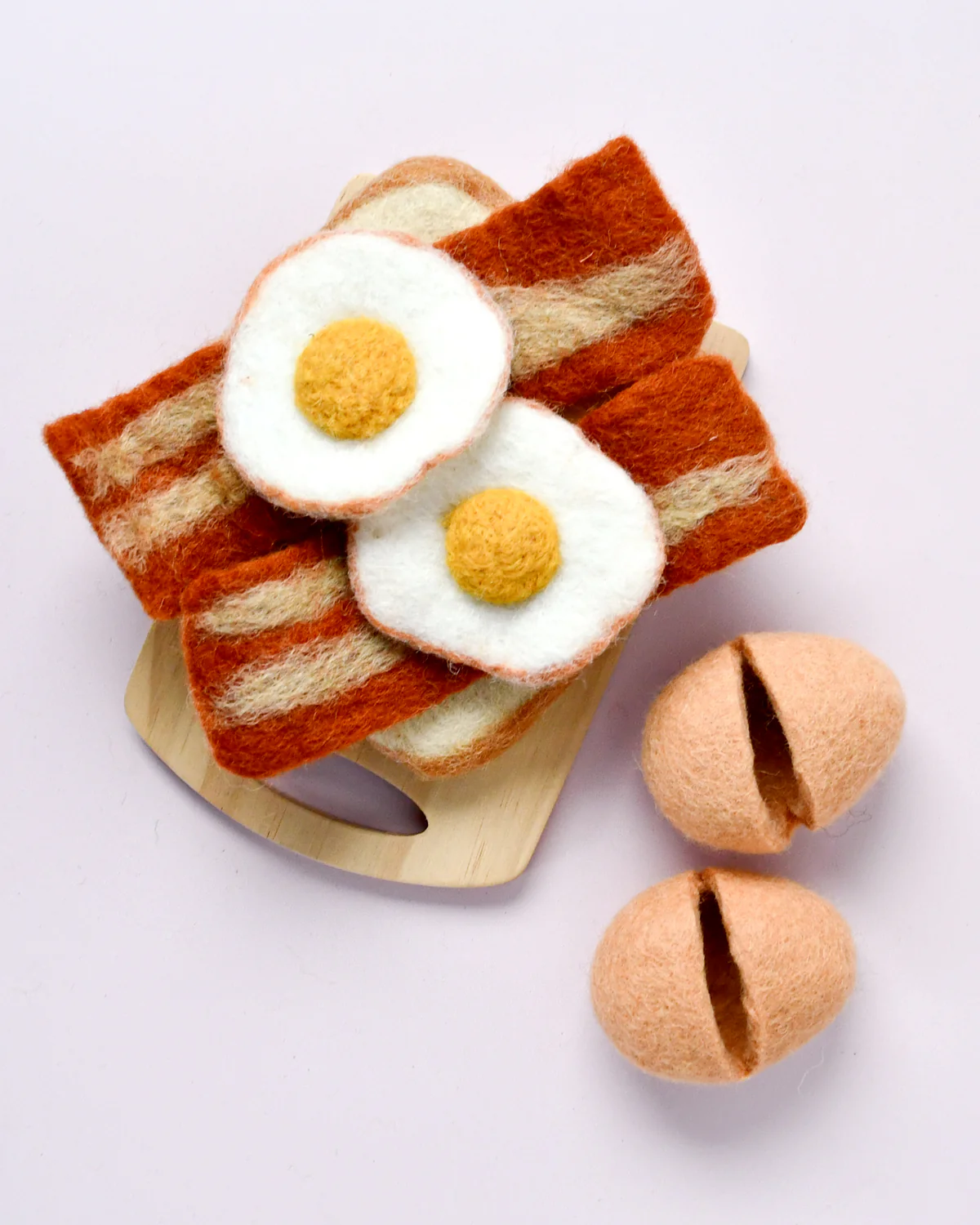 Tara Treasures - Felt Bacon and Eggs Breakfast Set