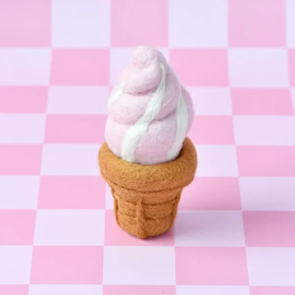 Tara Treasures - Felt Strawberry Soft Serve Ice Cream