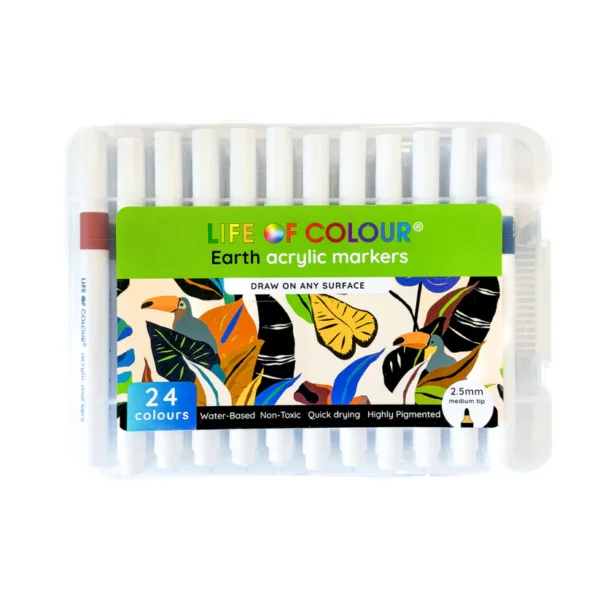 Life of Colour - Acrylic Markers - Earth Colours - Set of 24