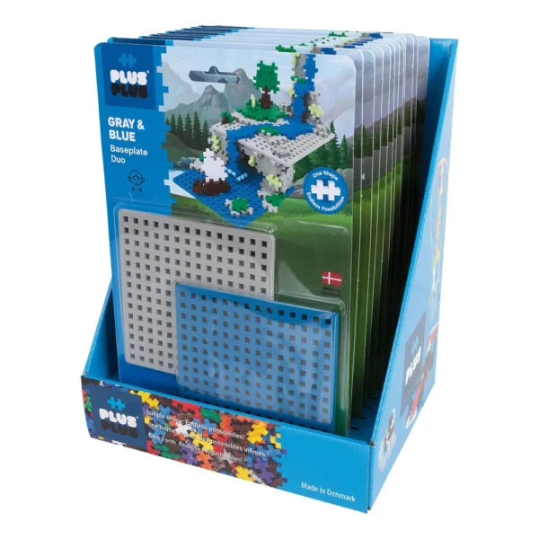 Plus Plus - Baseplates - Blue & Grey
